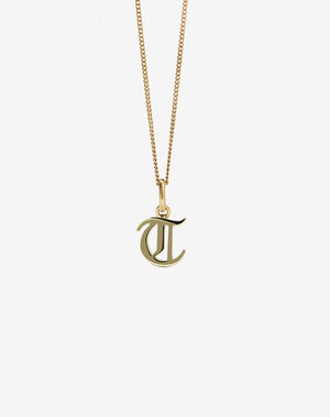 Mini Letter Charm Necklace | 23k Gold Plated