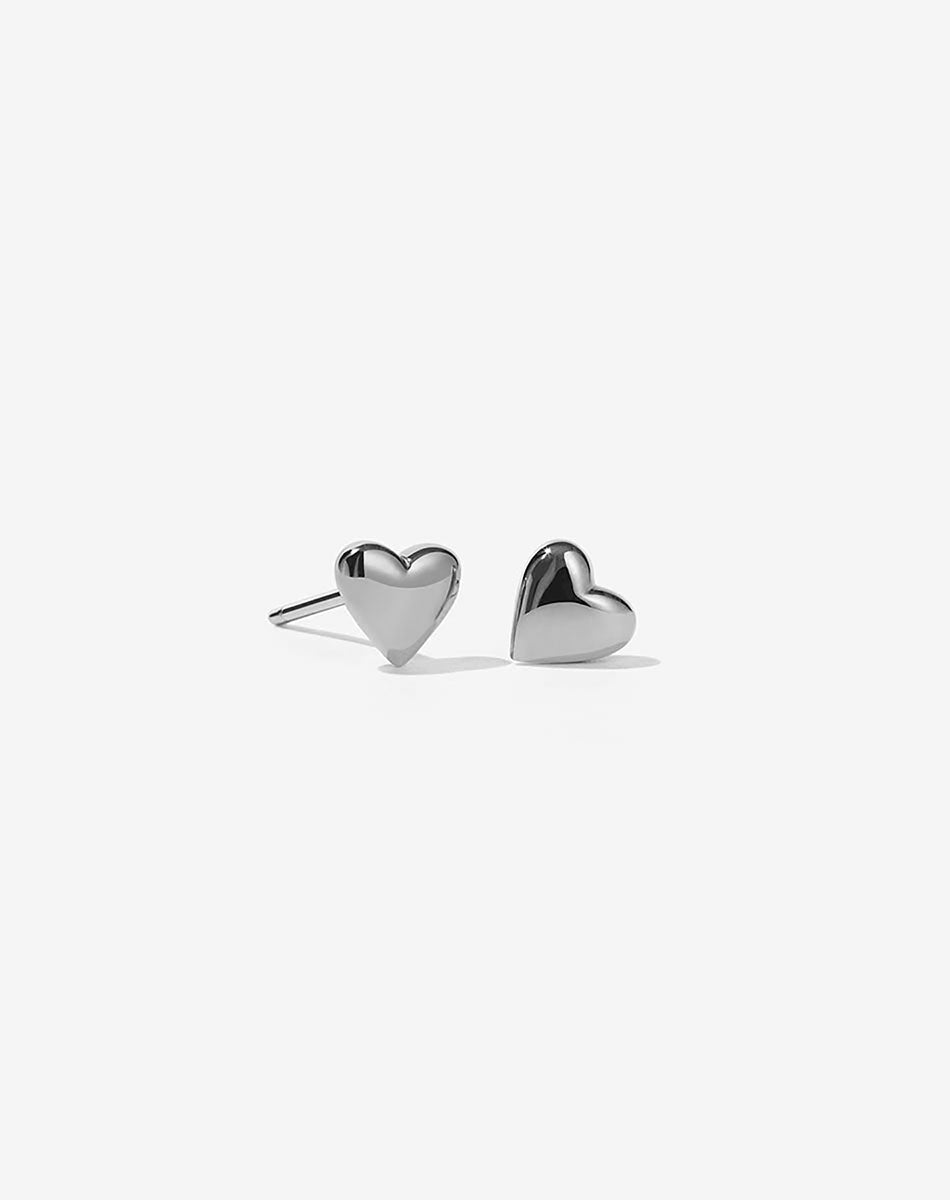 Camille Heart Studs | Sterling Silver