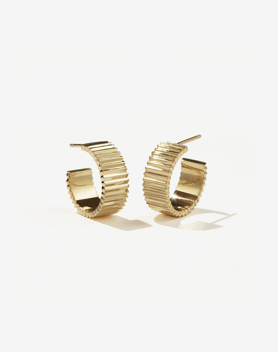 Solaire Hoops Wide | 9ct Solid Gold