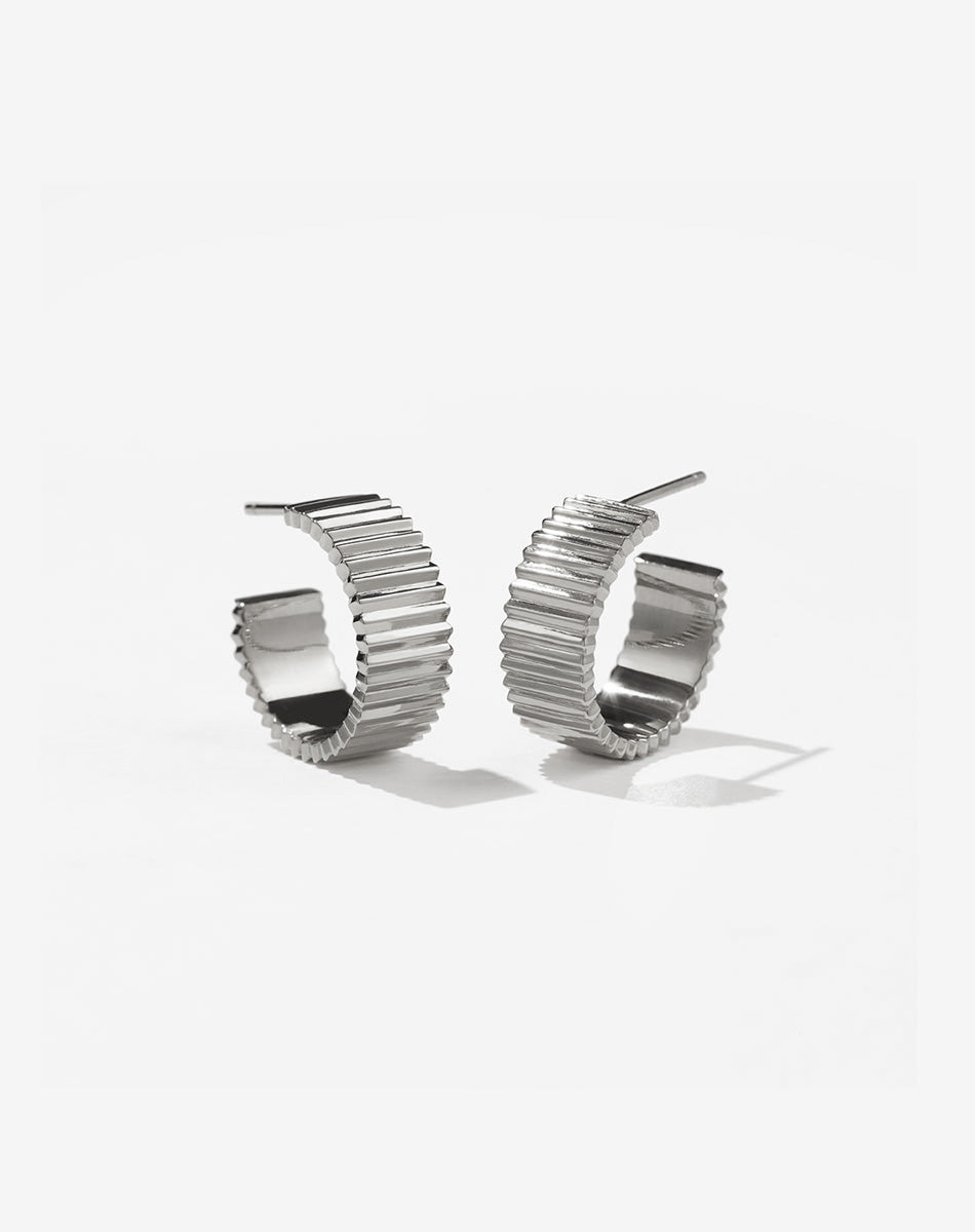Solaire Hoops Wide | Sterling Silver