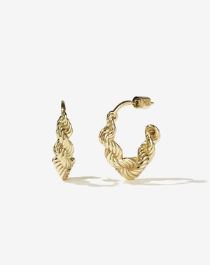 Twisted Rope Earrings Large | 9ct Solid Gold