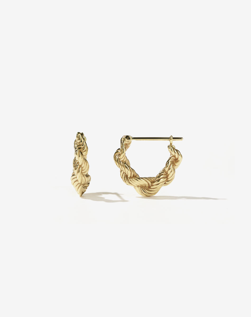 Twisted Rope Earrings Small | 9ct Solid Gold
